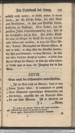 XXVIII. Man muß die Schmeichler unterscheiden
