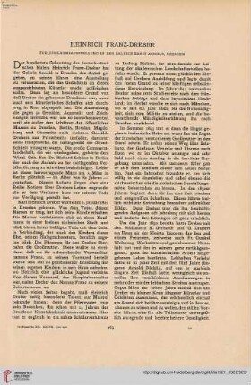 37: Heinrich Franz-Dreber : zur Jubiläumsausstellung in der Galerie Ernst Arnold, Dresden