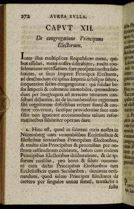 Caput XII. De congregatione Principum Electorum. - Caput XXX. De institutione Principum Electorum in Linguis.