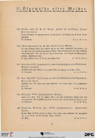 II. Ölgemälde alter Meister (Nr. 128-154)