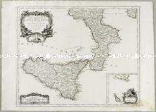 Partie Méridionale du Royaume de Naples. Mit einer Nebenkarte: Supplement pour l'Isle de Malte