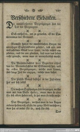 Verschiedene Gedanken