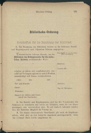 Bibliotheks-Ordnung