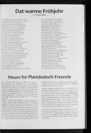 Gedicht: Dat warme Fröhjohr