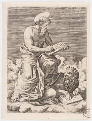 der Evangelist Markus mit Löwe
