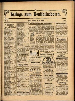Zweite Ausgabe vom Sonntag, den 22. März 1908.
