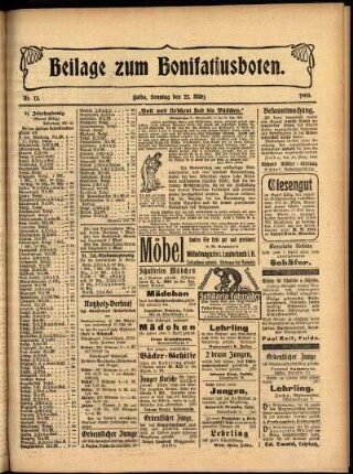 Zweite Ausgabe vom Sonntag, den 22. März 1908.