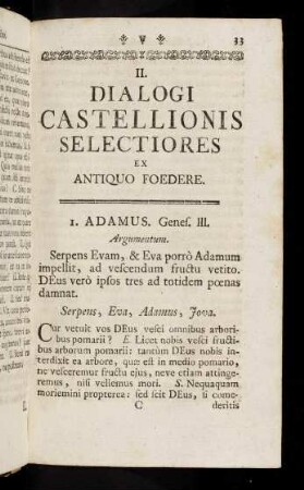 33-108, II. Dialogi Castellionis Selectiores Ex Antiquo Foedere.
