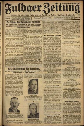 Erste Ausgabe vom Sonntag, den 05. Februar 1933.