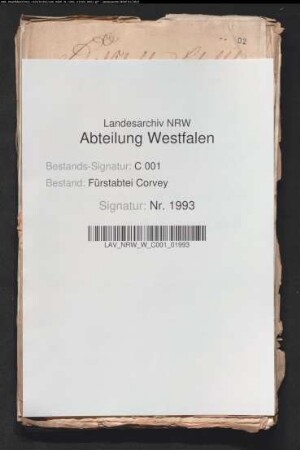 Corveyer Lehnsfiskal gegen Graf Joseph Clemens von Plettenberg wegen versäumter Belehnung