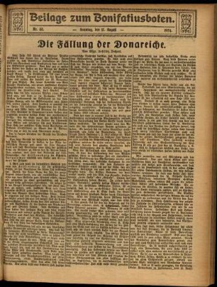 Zweite Ausgabe vom Sonntag, den 17. August 1924.