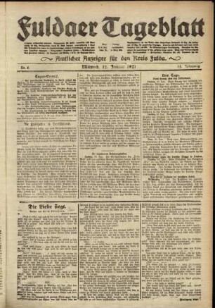 Ausgabe vom Mittwoch, den 12. Januar 1921.
