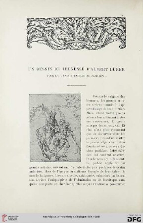 3. Pér. 21.1899: Un dessin de jeunesse d'Albert Dürer pour la "Sainte famille au Papillon"