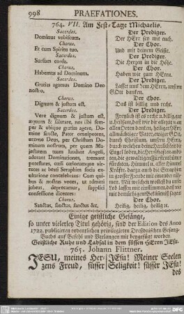 Einige geistliche Gesänge, so unter vielerley Titul gehörig, sind der Edition des Anno 1722. publicirten ordentlichen privilegirten Dreßdnischen Gesang-Buchs auf Befehl und Verlangen mit beygefügt worden
