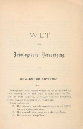 Wet der Indologische Vereeniging
