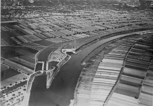 Luftbild Schleuse, Kraftwerk Schwabenheim