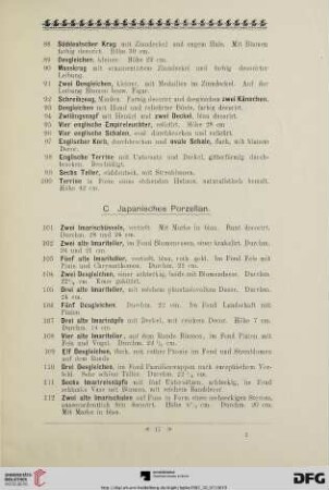 C. Japanisches Porzellan (Nr. 101-153)
