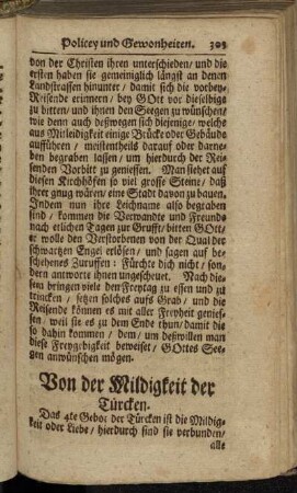 Von der Mildigkeit der Türcken