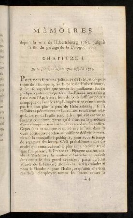 167-247, Chapitre I. De la Politique depuis 1769 jusqu'à 1775.