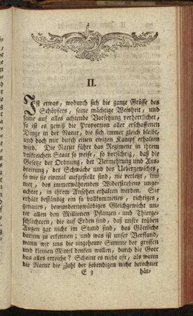II. [Vom Gleichgewicht in der Natur.]