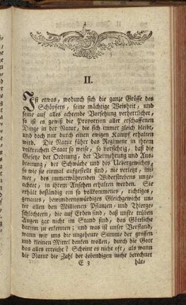 II. [Vom Gleichgewicht in der Natur.]