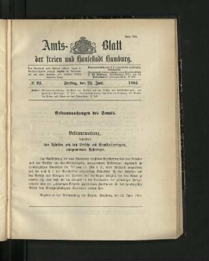 No. 93, 24. Juni 1904.