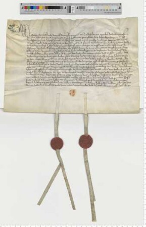 Die Ratsmannen Godeke Tzerstede und Diderick Bromes bezeugen, dass die drei Kirchgeschwornen von St. Johannis für 40 Mark eine Rente von 2 Mark verkaufen.