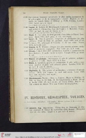 IV. Histoire, Géographie, Voyages (No. 1540 - 4157)