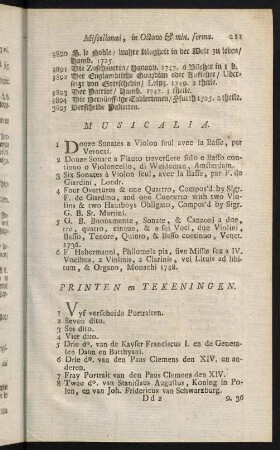 211-212, Musicalia - Curiositez