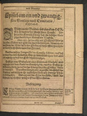 Epistel am ein und zwantzigsten Sontage nach Trinitatis/ Ephes. am 6.