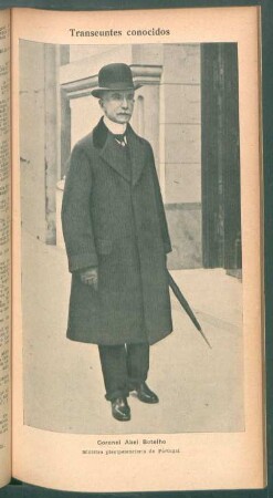 Coronel Abel Botelho, ministro plenipotenciario de Portugal - [Retrato] : Transeúntes conocidos