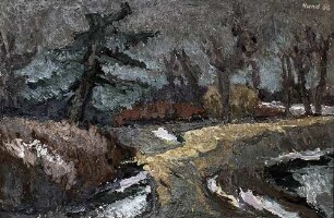 Landschaft mit Schneeresten