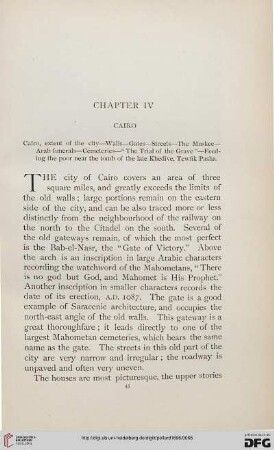 Chapter IV: Cairo