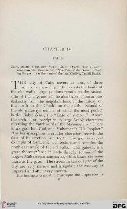 Chapter IV: Cairo