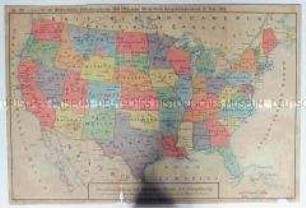 Politisch-ethnografische Karte zur Bevölkerungsstruktur der USA