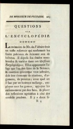 Questions Sur L' Encyclopédie.
