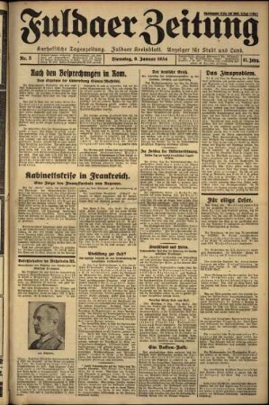 Ausgabe vom Dienstag, den 09. Januar 1934.