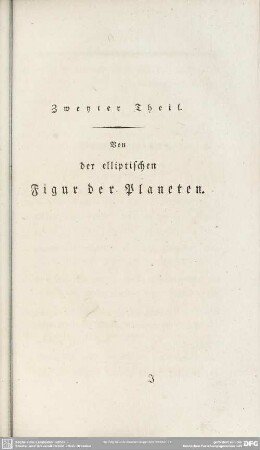Zweyter Theil. Von der elliptischen Figur der Planeten