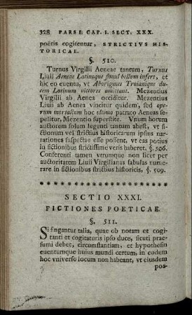 Sectio XXXI. Fictiones Poeticae. - Sectio XXXVI. Studium Veri Poeticum.