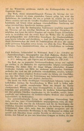 507-508 [Rezension] Bodzenta, Erich, Industriedorf im Wohlstand