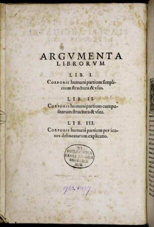 Argumenta Librorum.