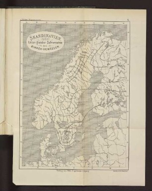 A. SKANDINAVIEN Linien gleicher Zufrierzeiten der BINNEN-GEWÄSSER.