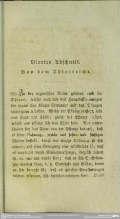 Vierter Abschnitt. Von dem Thierreiche