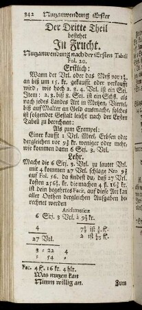 Der Dritte Theil. bestehet In Frucht.