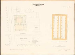 Staatsarchiv, Münster: Lageplan 1:300, Grundriss 1:100
