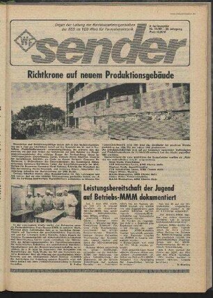 Betriebszeitung 'WF-Sender', Nr.23/1982 (2. Juniausgabe 1982)