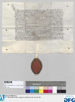 Georius Abt von St. Egidien in Nürnberg stellt ein Vidimus aus über den Spruchbrief des Kurfürsten Friedrich von Brandenburg d.d. 28 Mai 1460.