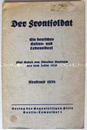Sammlung von Reden von Theodor Bartraum aus dem Jahre 1919