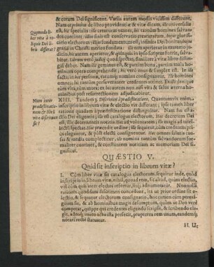Quaestio V. Quid sit inscriptio in librum vitae?
