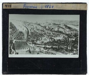 unbekannt, Panoramavedute von Bremen um 1860 (Druck)
